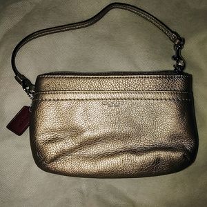 Coach Taupe Wristlet